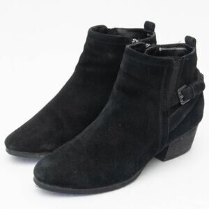 Blondo Idra Black Suede Ankle Buckle Boot Size 8.5